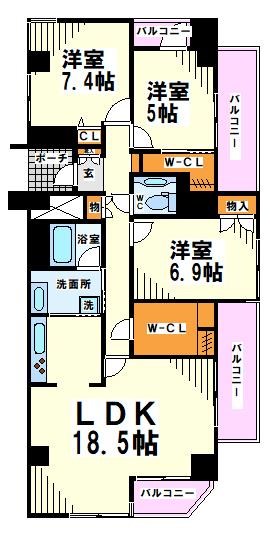 デュオ府中の間取り