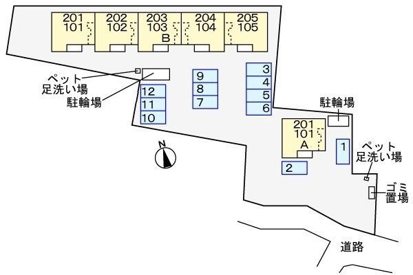 【サンヒルズＢの駐車場】