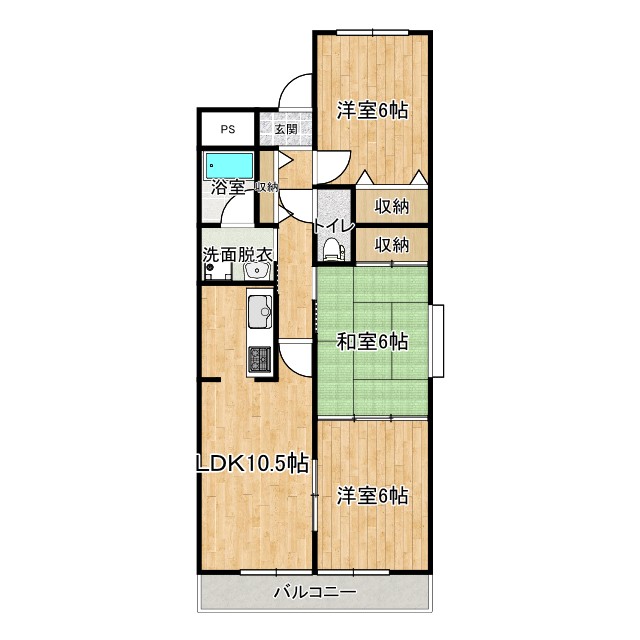 高知市大津のマンションの間取り