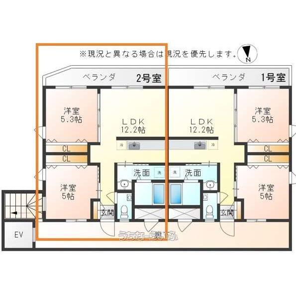 沖縄市登川のマンションの間取り