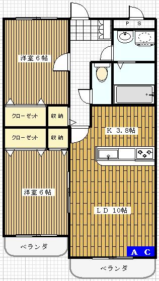 鹿嶋市大字佐田のマンションの間取り