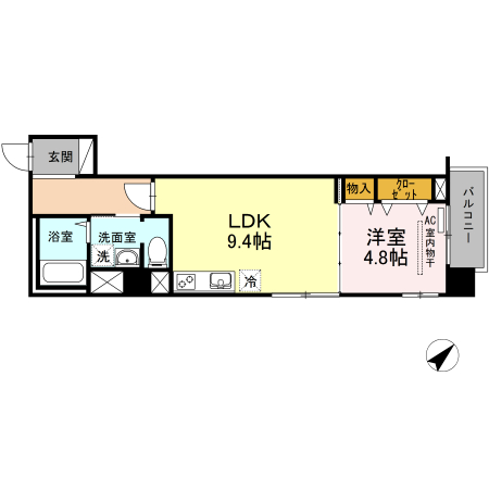 広島市西区南観音町のマンションの間取り