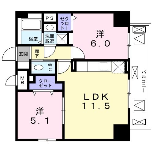 ヴィラ　フェリシア　小台橋の間取り