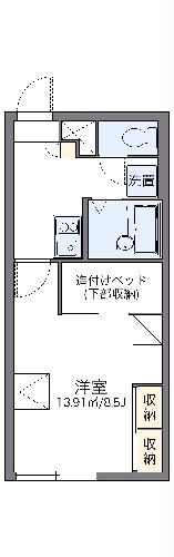 レオパレスオールドリバー清田の間取り