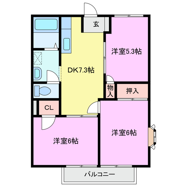 メゾンリヴァティーベルの間取り