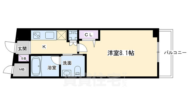 京都市下京区吉文字町のマンションの間取り