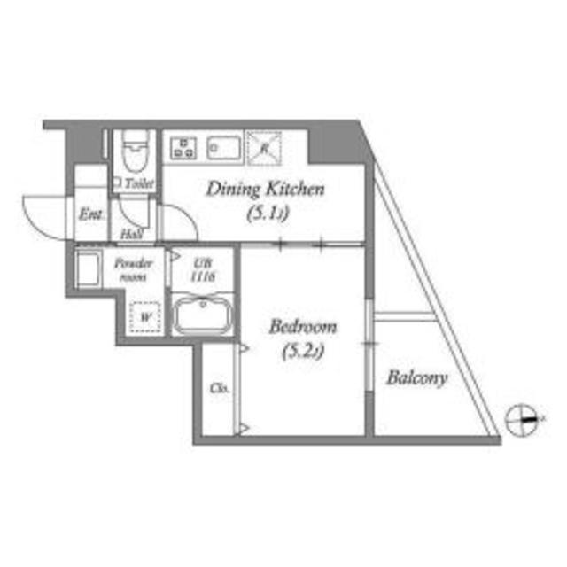 【京都市右京区西京極浜ノ本町のマンションの間取り】