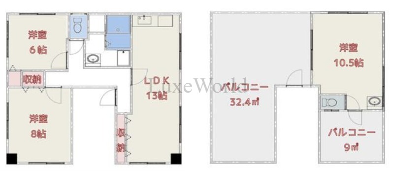 横浜市西区中央のマンションの間取り