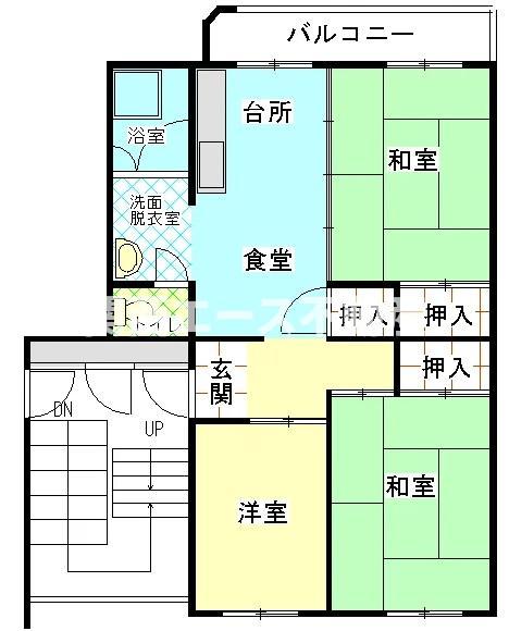 泉南郡熊取町美熊台のマンションの間取り