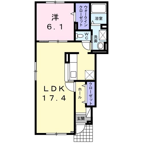 【苫小牧市新富町のアパートの間取り】