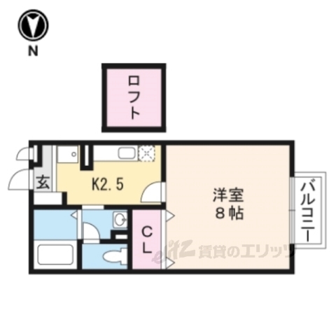 福知山市荒河東町のアパートの間取り