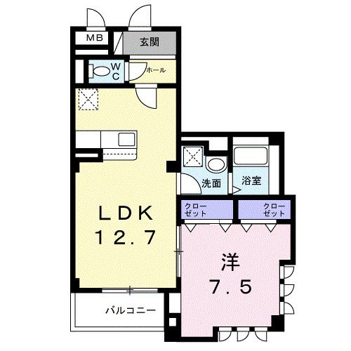 福岡県大野城市若草３（マンション）の賃貸物件の間取り