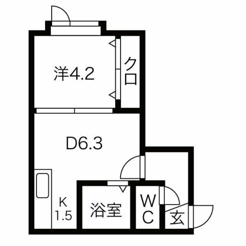 札幌市南区澄川二条のアパートの間取り