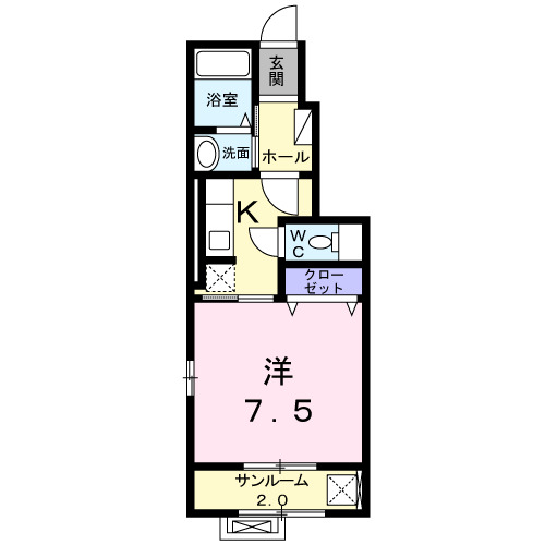 富山市婦中町中名のアパートの間取り