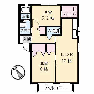 ハイツ向鶴F棟の間取り