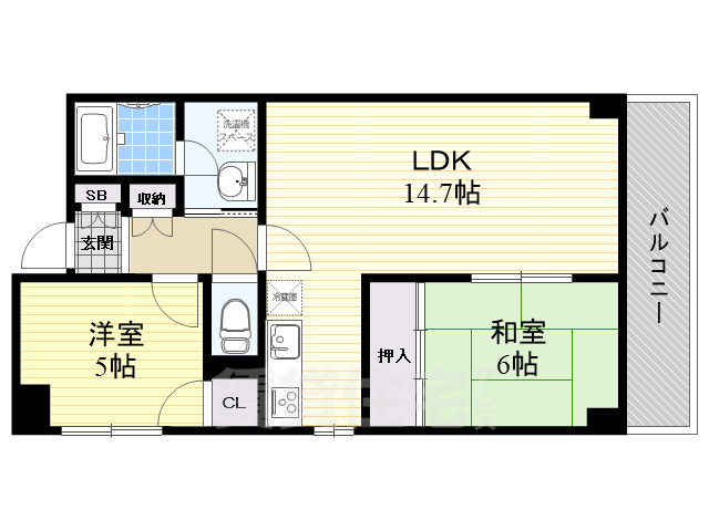 吹田市山田東のマンションの間取り