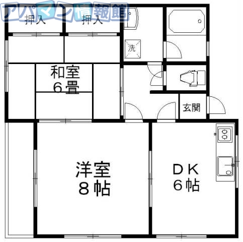 新潟市江南区五月町のアパートの間取り