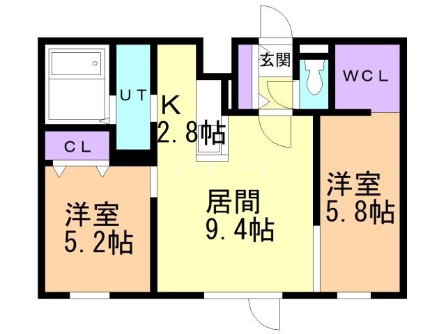 札幌市西区山の手二条のマンションの間取り