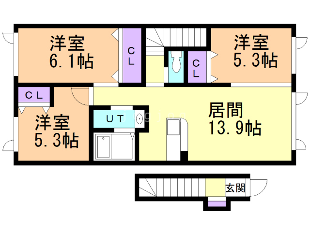 フェリーチェ白石中央Ｄの間取り