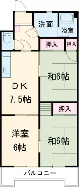 北名古屋市六ツ師のマンションの間取り