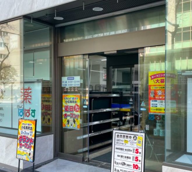 ドラックストア　どらっぐぱぱす小伝馬町店（ドラッグストア）まで405m