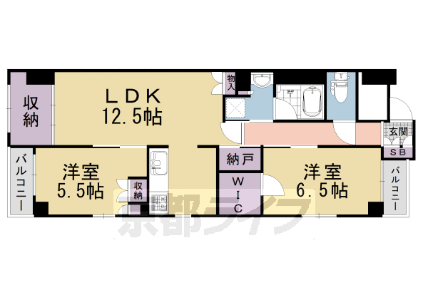 ロジュマン京都三条柳馬場の間取り写真