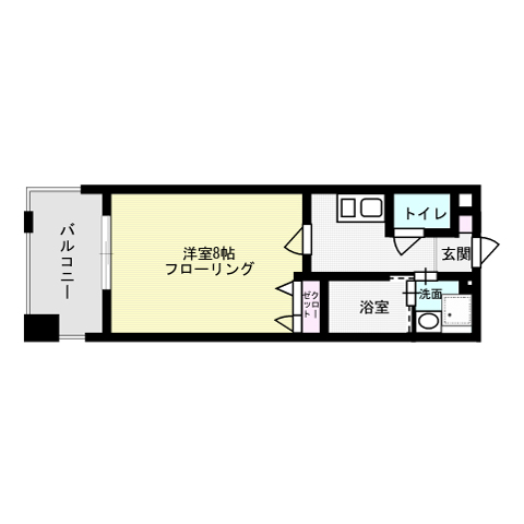 地下鉄空港線 赤坂駅 徒歩6分 14階建 築22年の間取り写真