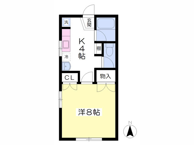 仙台市青葉区上杉のアパートの間取り