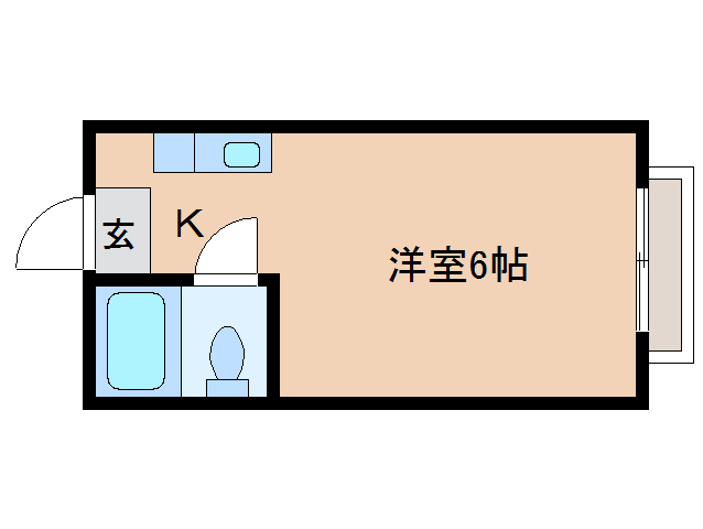 奈良市西大寺野神町のマンションの間取り