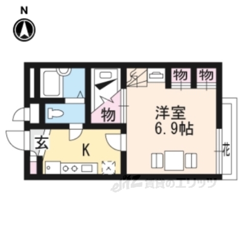 【大津市唐橋町のアパートの間取り】