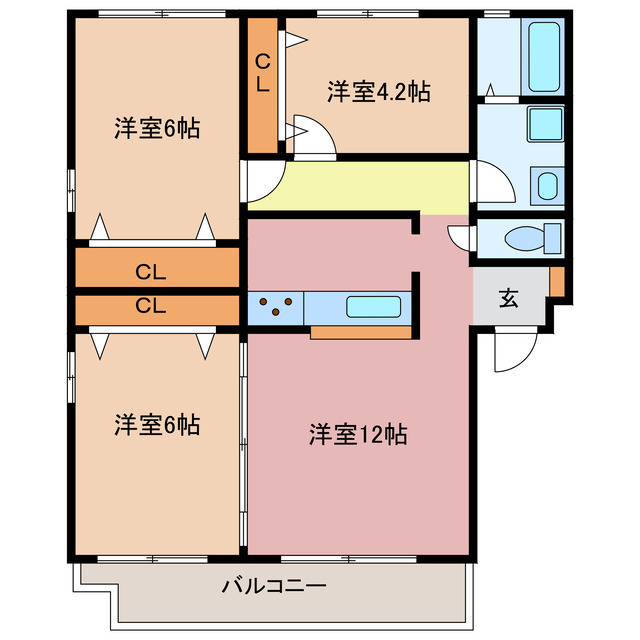 シェルクレール弐番館の間取り