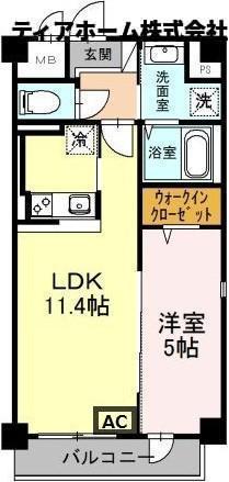 香芝市穴虫のマンションの間取り