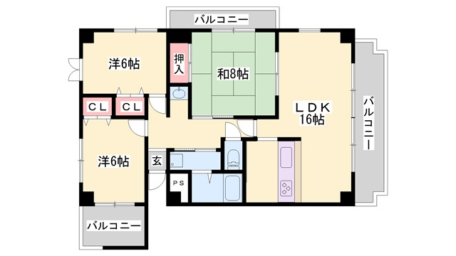 コーポ堂の前の間取り