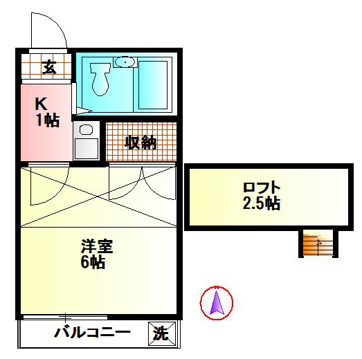 神奈川県秦野市北矢名（アパート）の賃貸物件の間取り