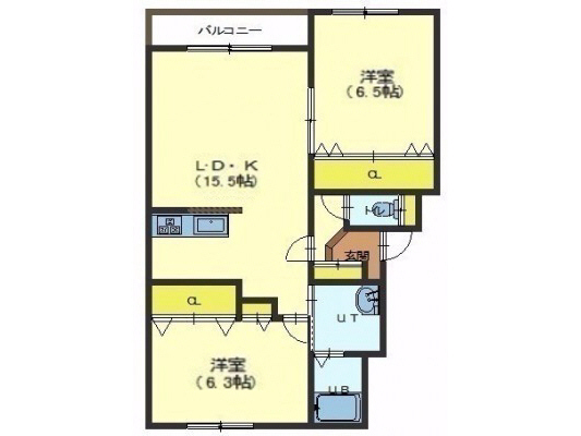 函館市深堀町のマンションの間取り