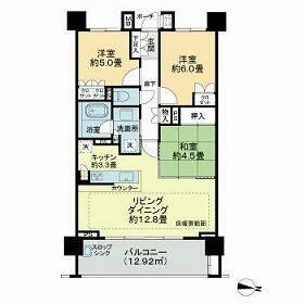 千葉市稲毛区小仲台のマンションの間取り