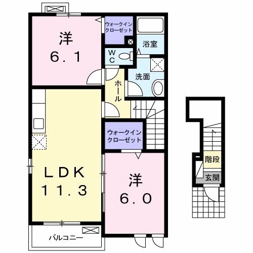 関市倉知のアパートの間取り