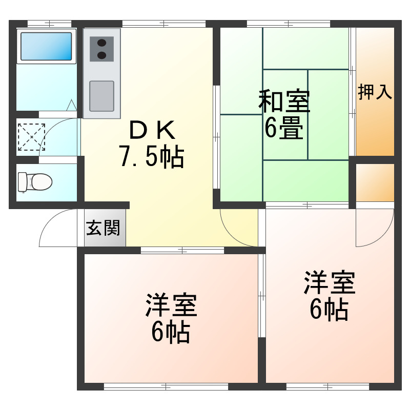 サンハイツイワタの間取り