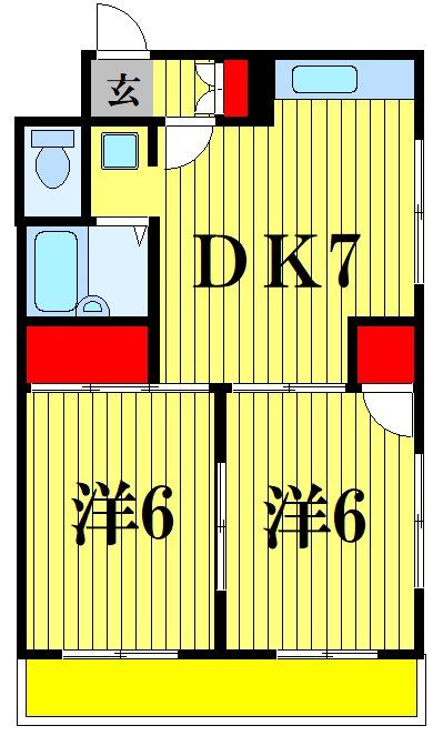 流山市向小金のマンションの間取り