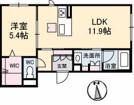 広島市南区宇品御幸のアパートの間取り