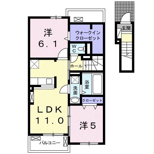 雲仙市愛野町乙のアパートの間取り