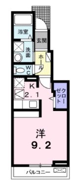 福山市沖野上町のアパートの間取り