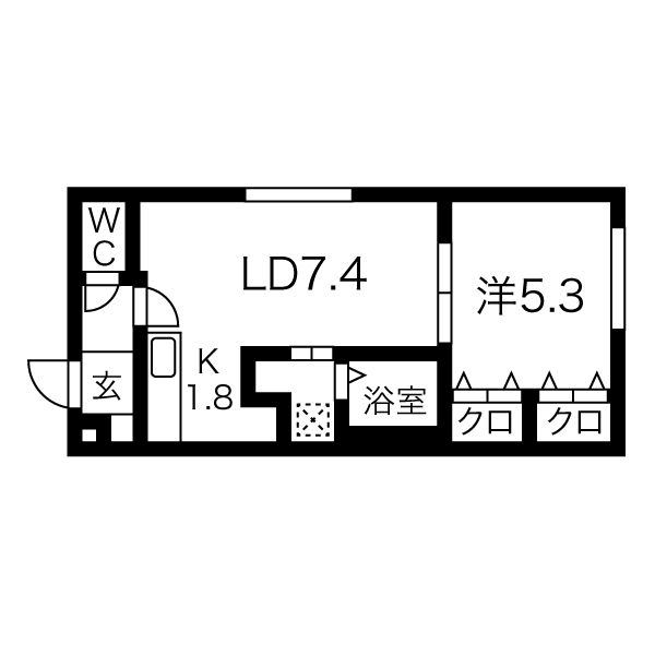 札幌市豊平区平岸一条のマンションの間取り