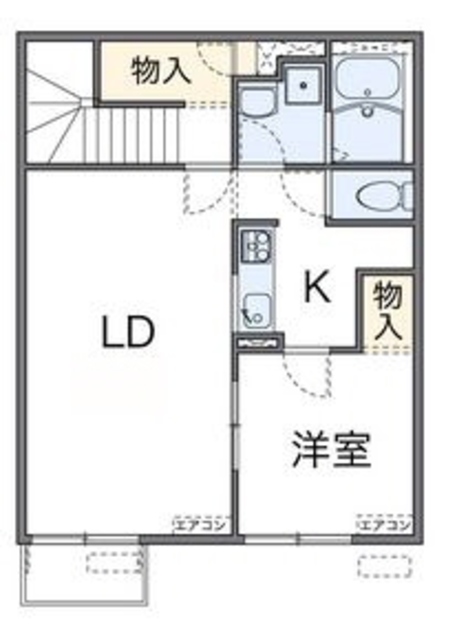 明石市大久保町谷八木のアパートの間取り