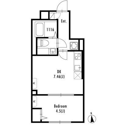 【新宿区北新宿のマンションの間取り】