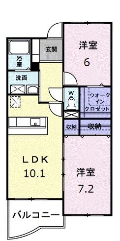 松阪市郷津町のマンションの間取り