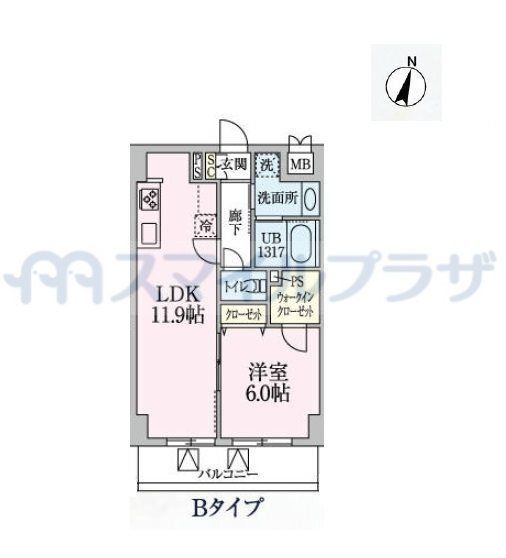 さいたま市大宮区仲町のマンションの間取り