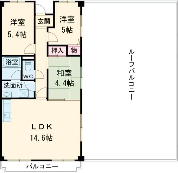 泉南市信達市場のマンションの間取り