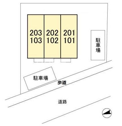 【八千代市八千代台北のアパートの駐車場】