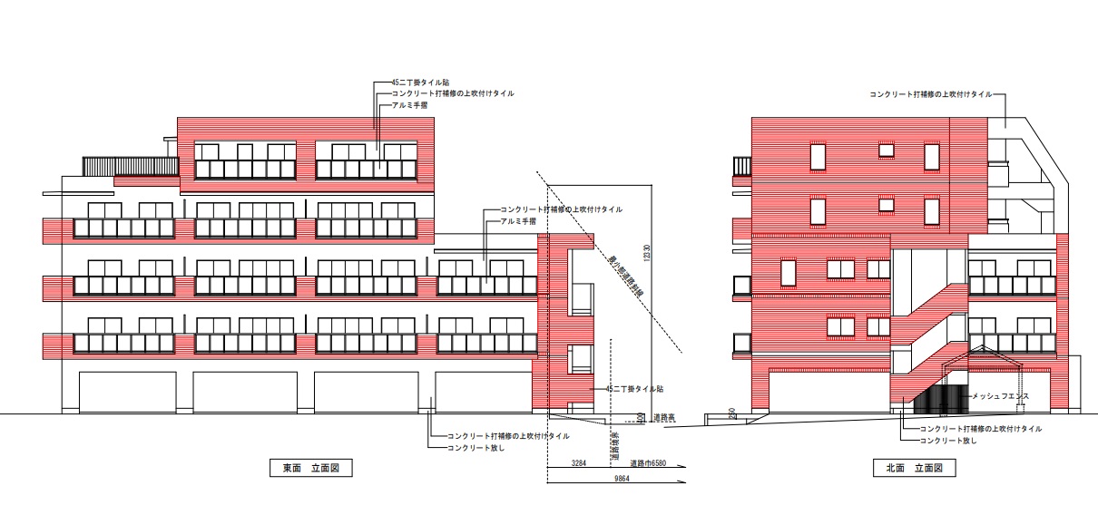 【（仮称）伊倉本町新築マンションの建物外観】